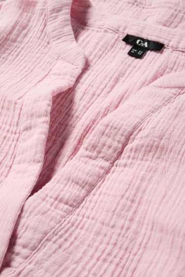Femmes - Chemisier en gaze de coton - rose