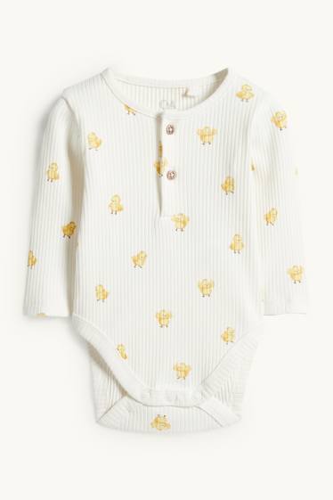 Unisex - Küken - Baby-Body - gerippt - cremeweiß