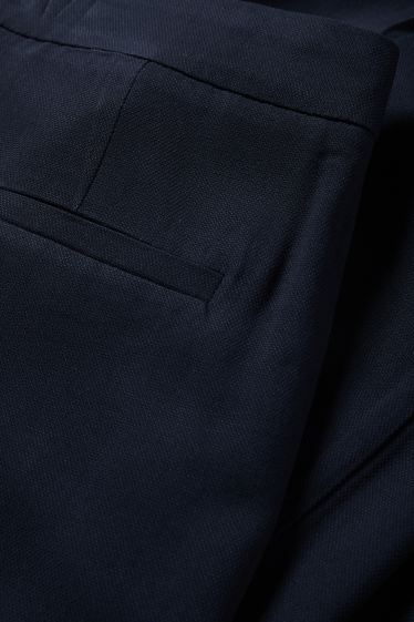 Femmes - Pantalon en toile - high waist - tapered fit - bleu foncé