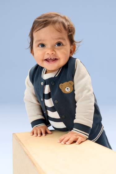 Bébés garçons - Oursons - veste en molleton bébé - bleu foncé