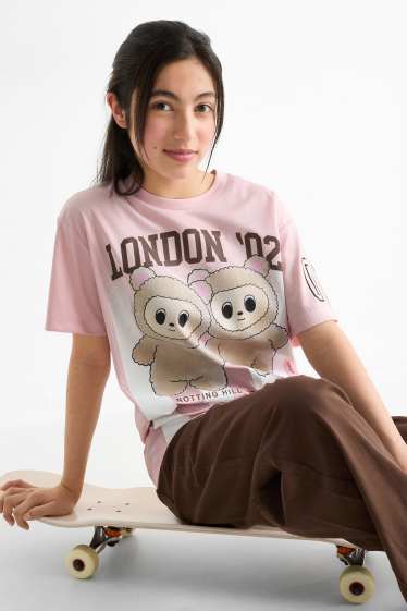 Enfants filles - Ours en peluche - T-shirt - rose