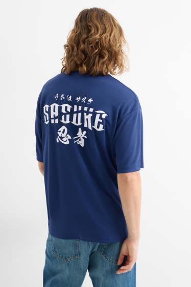 Herren - T-Shirt - Oversized - Naruto - dunkelblau / weiß