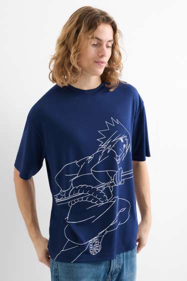 Herren - T-Shirt - Oversized - Naruto - dunkelblau / weiß