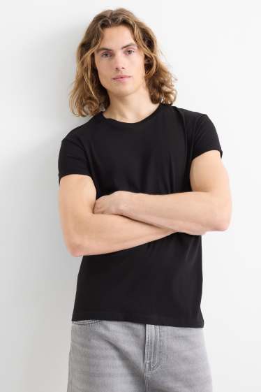 Hommes - T-shirt - slim fit - noir