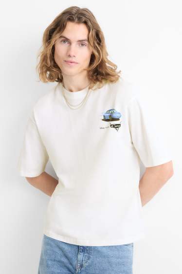 Bărbați - Tricou - supradimensionat - Mașini - alb