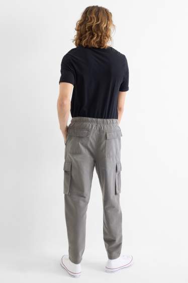 Hommes - Pantalon cargo - relaxed fit - gris