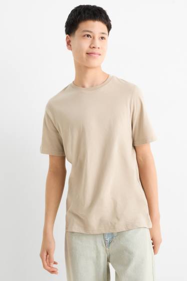 Kinder Jungen - Kurzarmshirt - beige