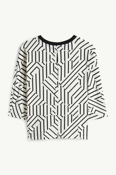 Femmes - T-shirt - relaxed fit - à motif - blanc / noir