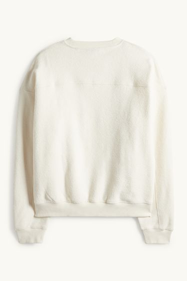 Herren - Sweatshirt - strukturiert - cremefarben