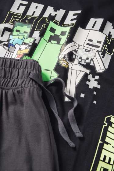 Enfants garçons - Minecraft - ensemble - T-shirt et short - 2 pièces - noir