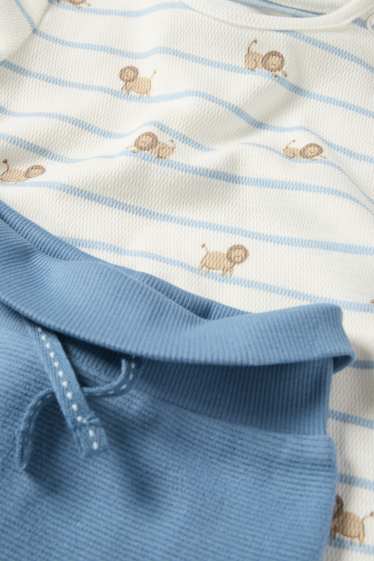 Baby Buben - Löwe - Baby-Outfit - 3 teilig - weiß / blau