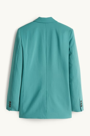 Femmes - Blazer long - relaxed fit - turquoise