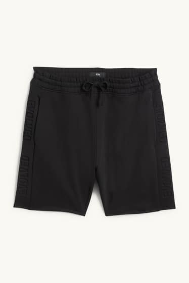 Bărbați - Pantaloni scurți de trening - negru