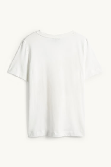 Femmes - T-shirt - regular fit - effet brillant - blanc