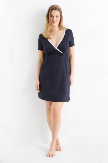 Women - Nursing nightdress - dark blue