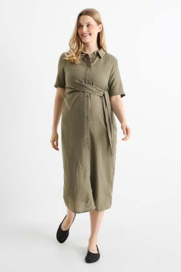 Femmes - Robe-chemise de grossesse - vert foncé
