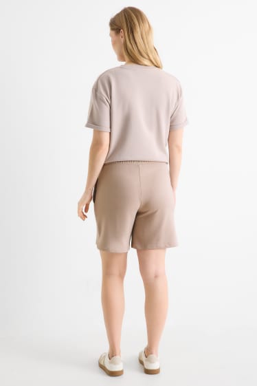 Femmes - Shorts en molleton de grossesse - beige