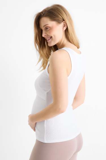 Women - Nursing top - ribbed - white
