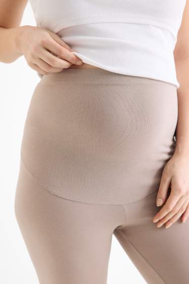 Damen - Multipack 2er - Umstands-Biker-Shorts - schwarz / beige