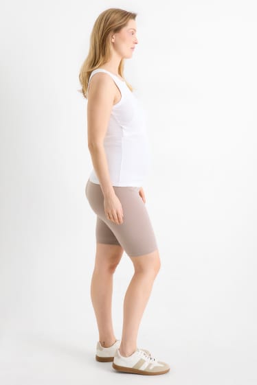 Damen - Multipack 2er - Umstands-Biker-Shorts - schwarz / beige