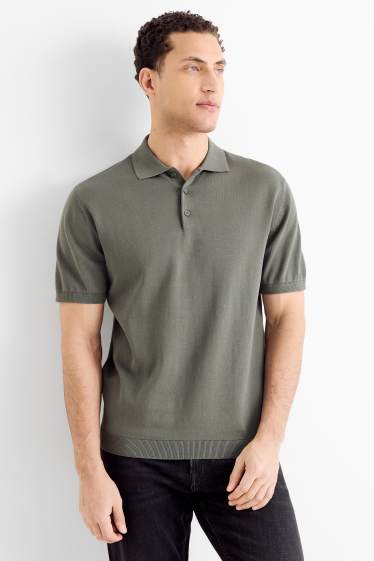 Bărbați - Tricou polo din tricot - regular fit - kaki