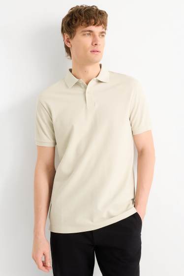 Heren - Poloshirt - regular fit - licht beige