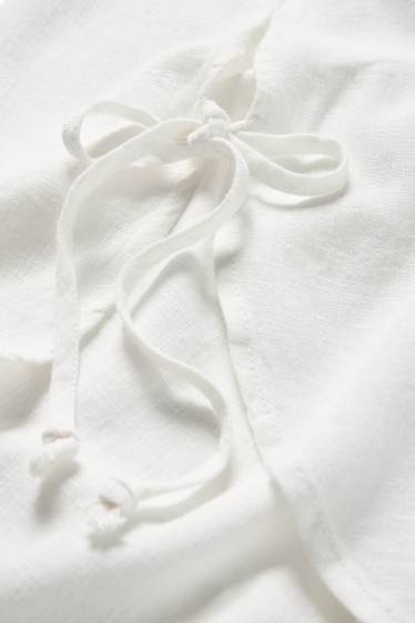 Femmes - Chemisier contenant du lin - blanc