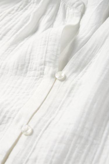 Mujer - Blusa con escote en pico - blanco