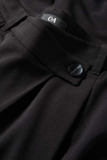 Dames - Pantalon - mid waist - barrel leg - zwart