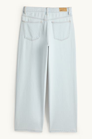 Copii - Fete - Wide leg jeans - albastru deschis