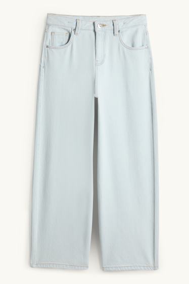 Copii - Fete - Wide leg jeans - albastru deschis