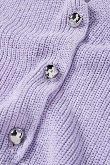 Women - Knitted waistcoat - ribbed - purple