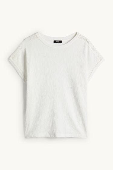Femmes - T-shirt - regular fit - blanc