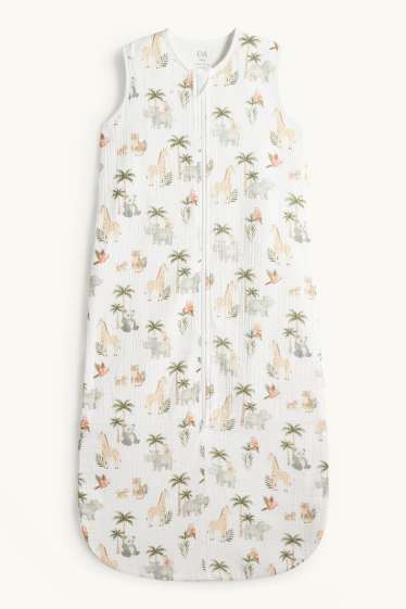 Baby Boys - Wild animals - baby sleeping bag - 18-36 months - white