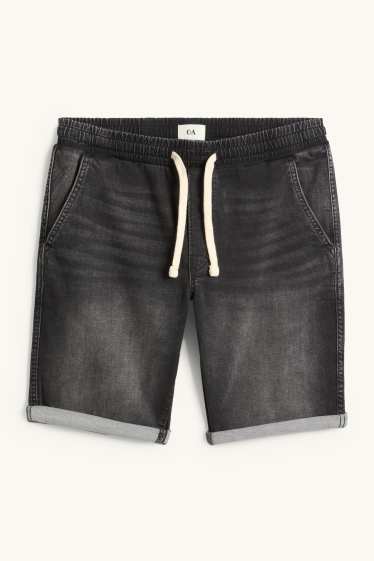 Bărbați - Pantaloni scurți de blugi - jog denim - LYCRA® - negru