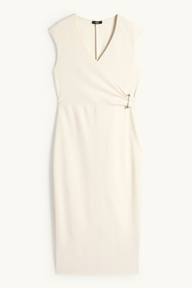Dames - Bodycon-jurk - crème wit
