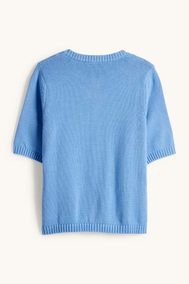 Femmes - Gilet en maille - bleu