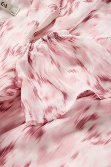 Niñas - Vestido - estampado - blanco / rosa