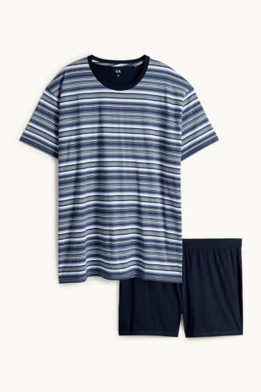 Uomo - Pigiama corto - blu scuro