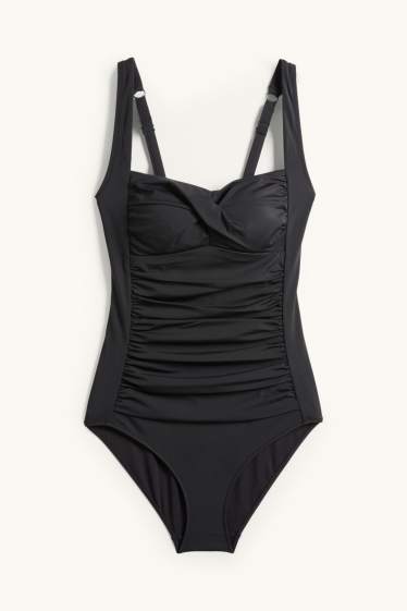 Femmes - Maillot de bain orné de fronces - ampliforme - LYCRA® XTRA LIFE™ - noir