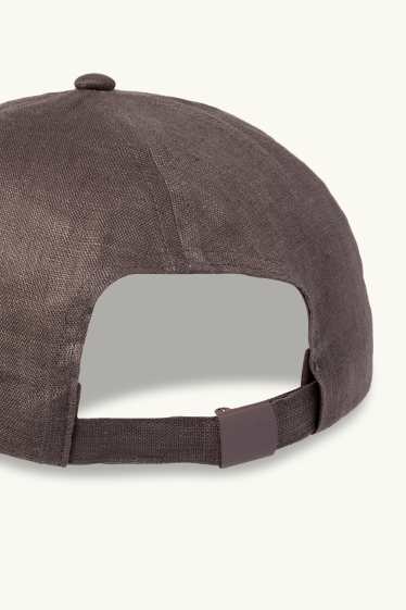 Uomo - Cappellino di lino - marrone
