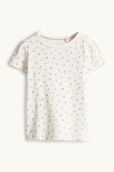 Baby Girls - Floral - baby outfit - 2 piece - white / rose