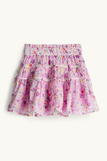 Kinder Mädchen - Blume - Rock - Glanz-Effekt - bunt