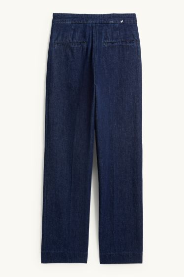 Dona - Wide Leg Jeans - high waist - blau fosc