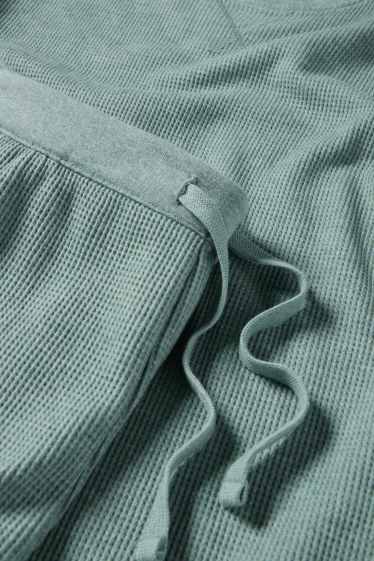 Herren - Shorty-Pyjama - strukturiert - grün