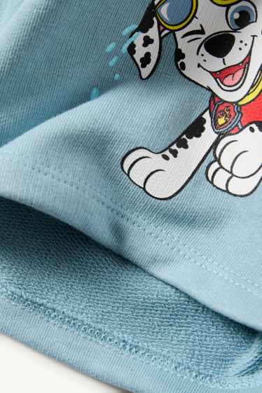 Děti - chlapci - Tlapková patrola - souprava - tričko s krátkým rukávem a cargo teplákové šortky - bílá/modrá