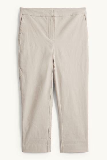 Damen - Caprihose - Mid Waist - Slim Fit - beige