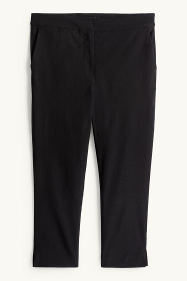 Dona - Pantalons capri - mid waist - slim fit - negre