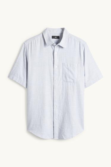 Men - Shirt - regular fit - kent collar - light blue