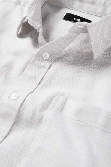 Hommes - Chemise - regular fit - col kent - gris clair